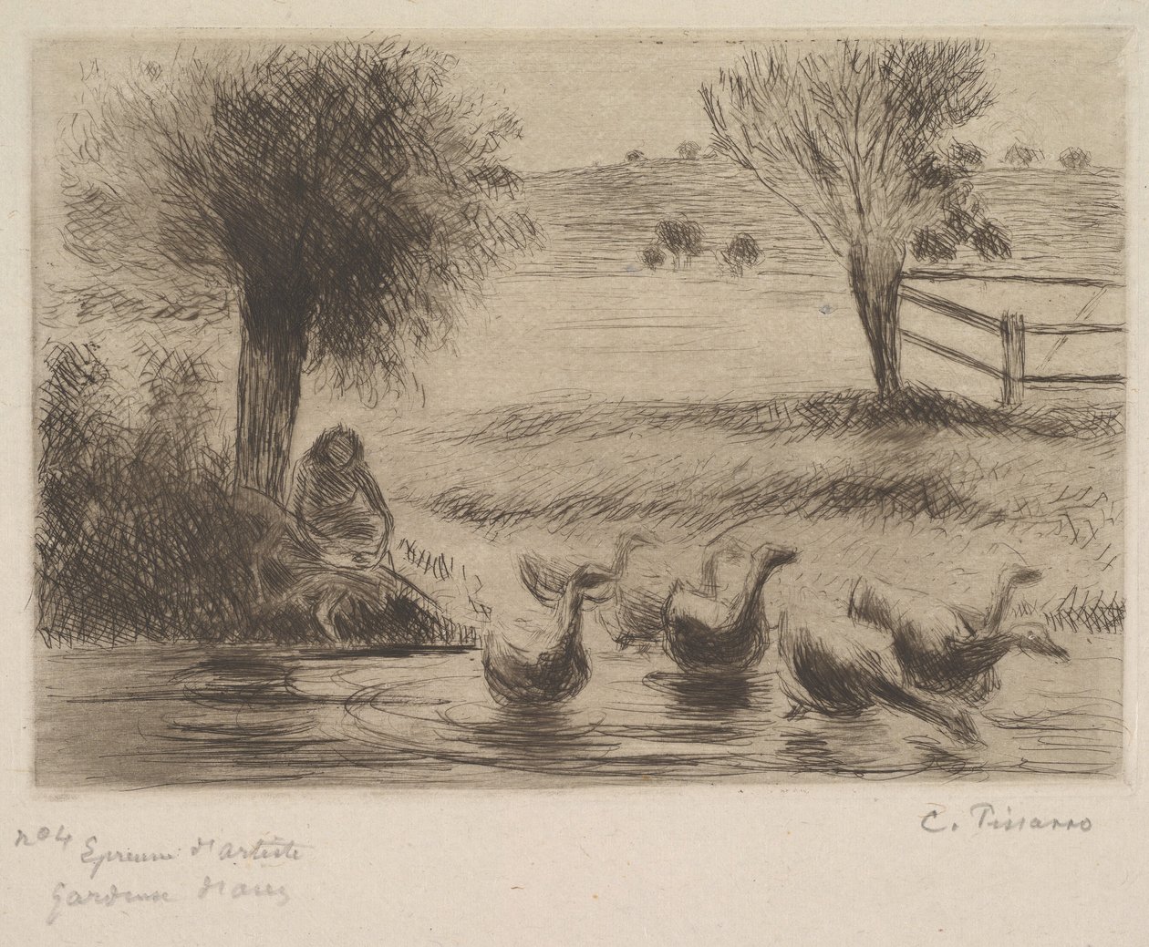 Gęsia dziewczyna, 1888. autorstwa Camille Jacob Pissarro