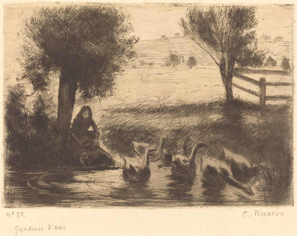 Gęsia dziewczyna, 1888. autorstwa Camille Pissarro