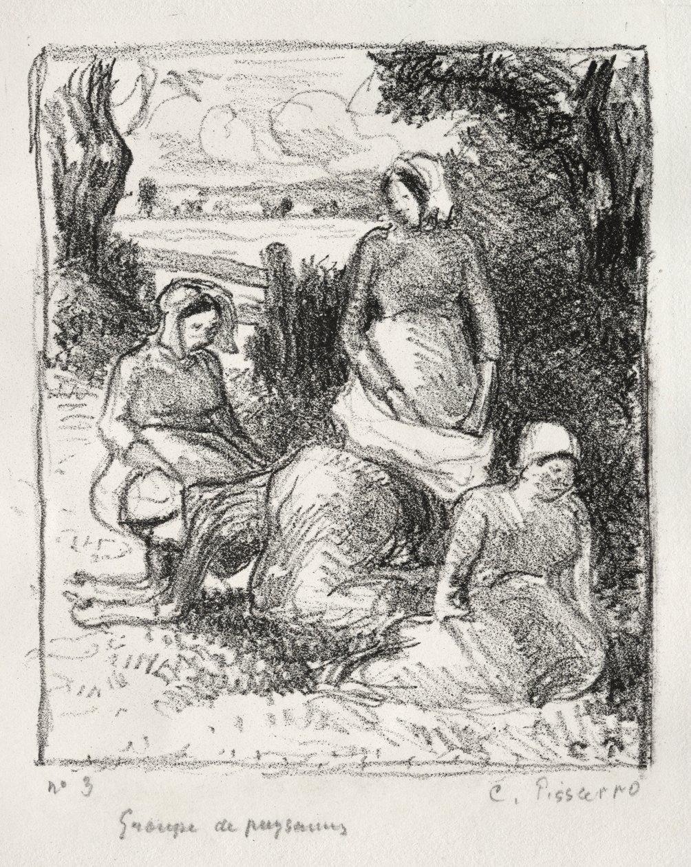 Grupa Chłopów autorstwa Camille Pissarro