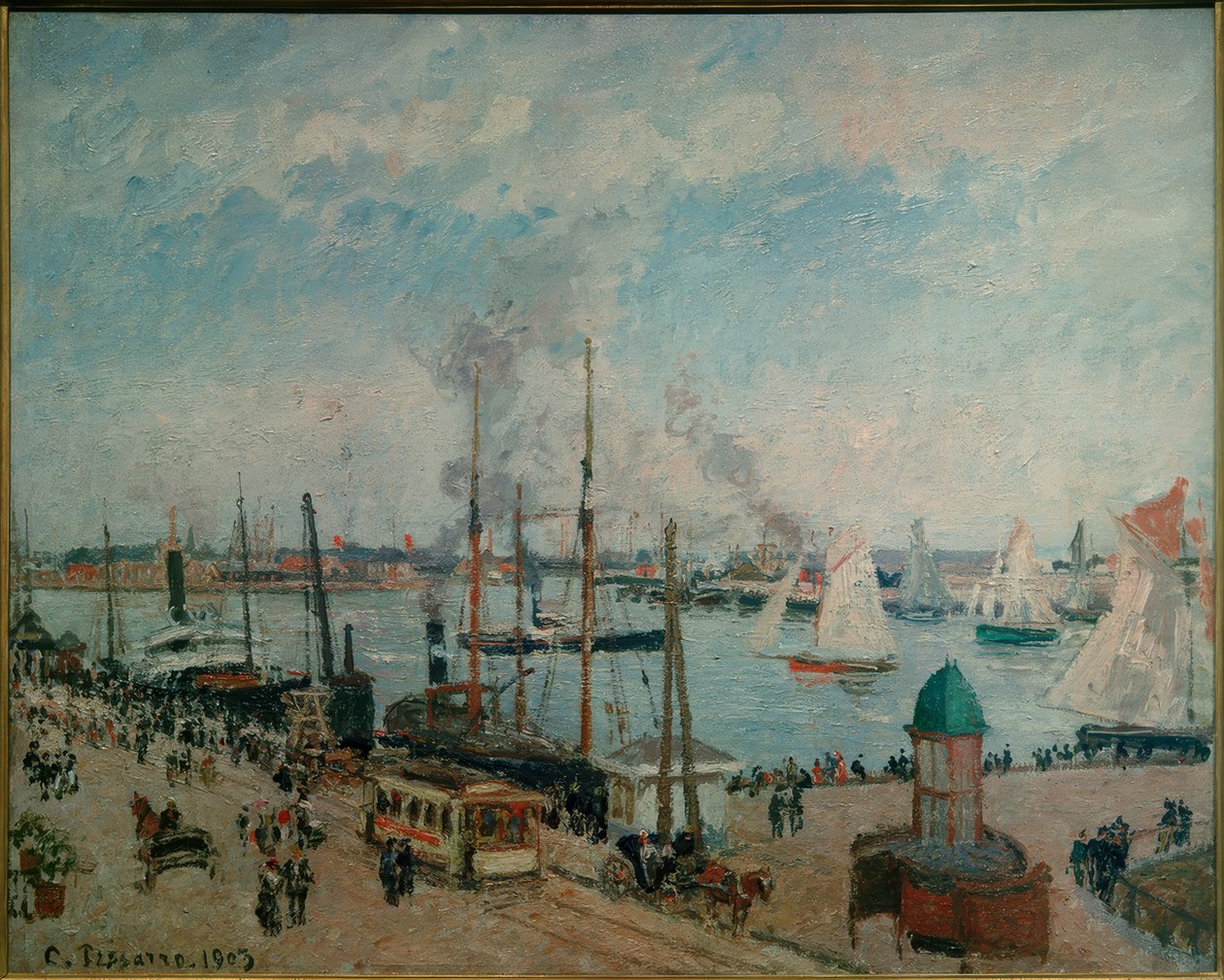 Port Le Havre podczas przypływu autorstwa Camille Jacob Pissarro