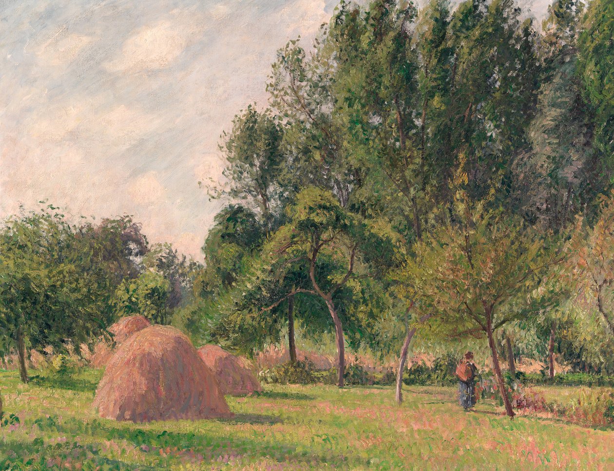 Stogi siana, rano, Éragny, 1899. autorstwa Camille Jacob Pissarro