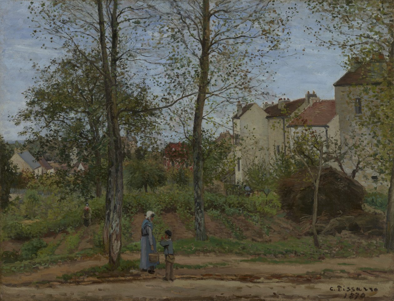 Domy w Bougival (jesień) autorstwa Camille Pissarro