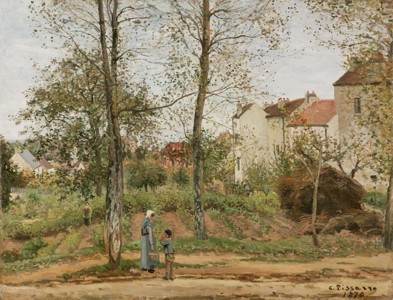 Domy w Bougival (jesień) autorstwa Camille Pissarro