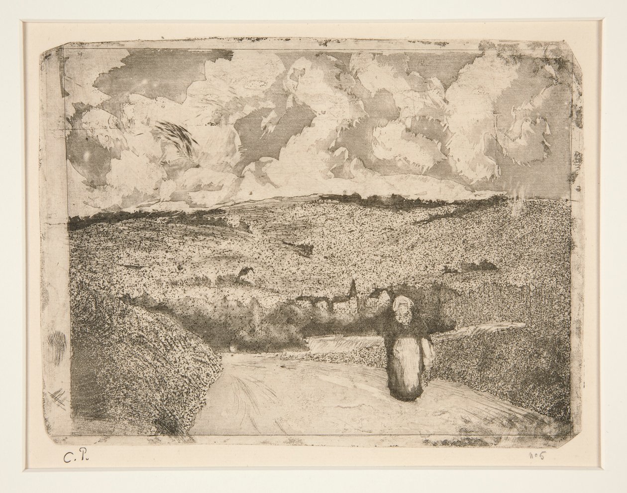 La Femme sur la route (Kobieta w drodze) autorstwa Camille Pissarro