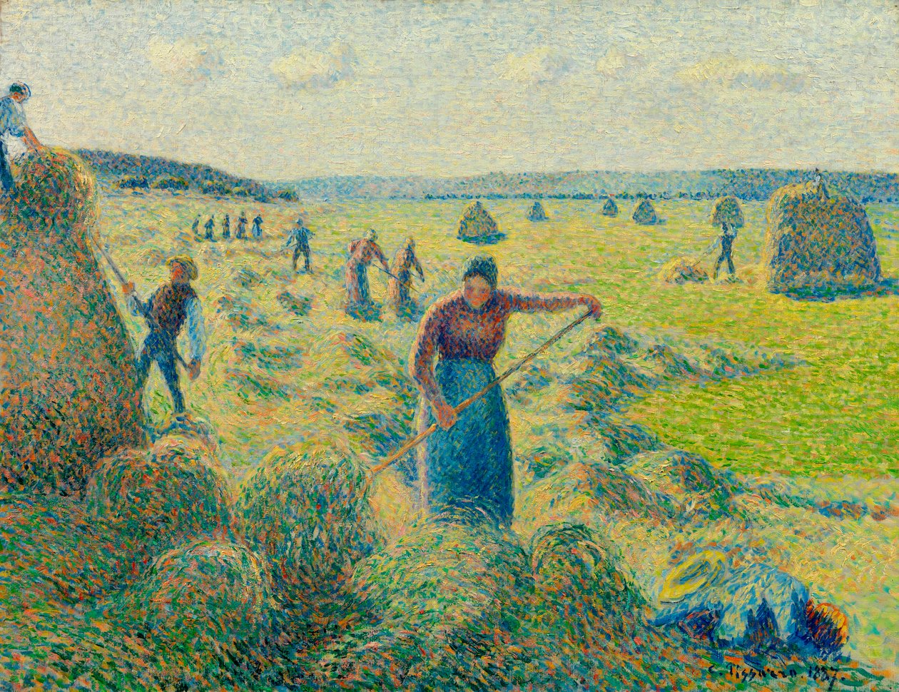 Sianokosy, Eragny (Francja) (Sianokosy, Eragny) - Obraz Camille Pissaro (1830-1903), olej na płótnie autorstwa Camille Pissarro