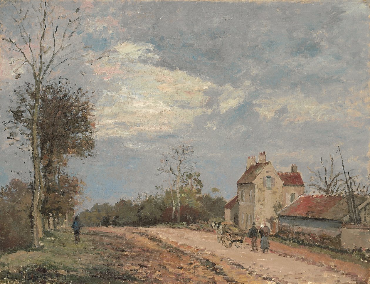 Dom Monsieur Musy, route de Marly, Louveciennes, ok. 1872 (olej na płótnie) autorstwa Camille Pissarro