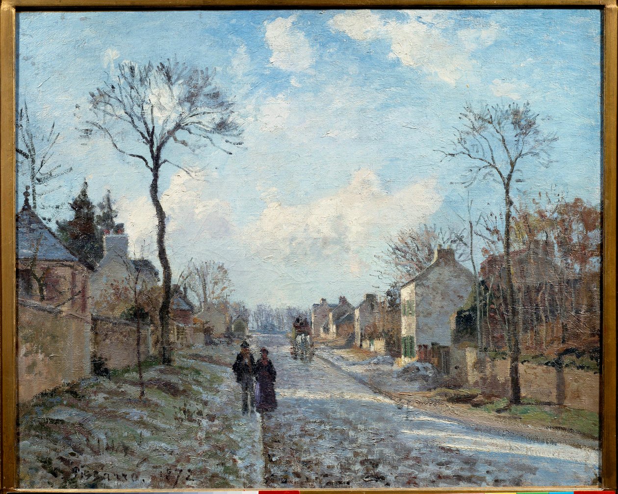 Droga do Louveciennes Obraz Camille Pissarro (1830-1903) 1872 Nd. 0,6x0,73 m Paryż, Muzeum Orsay autorstwa Camille Jacob Pissarro