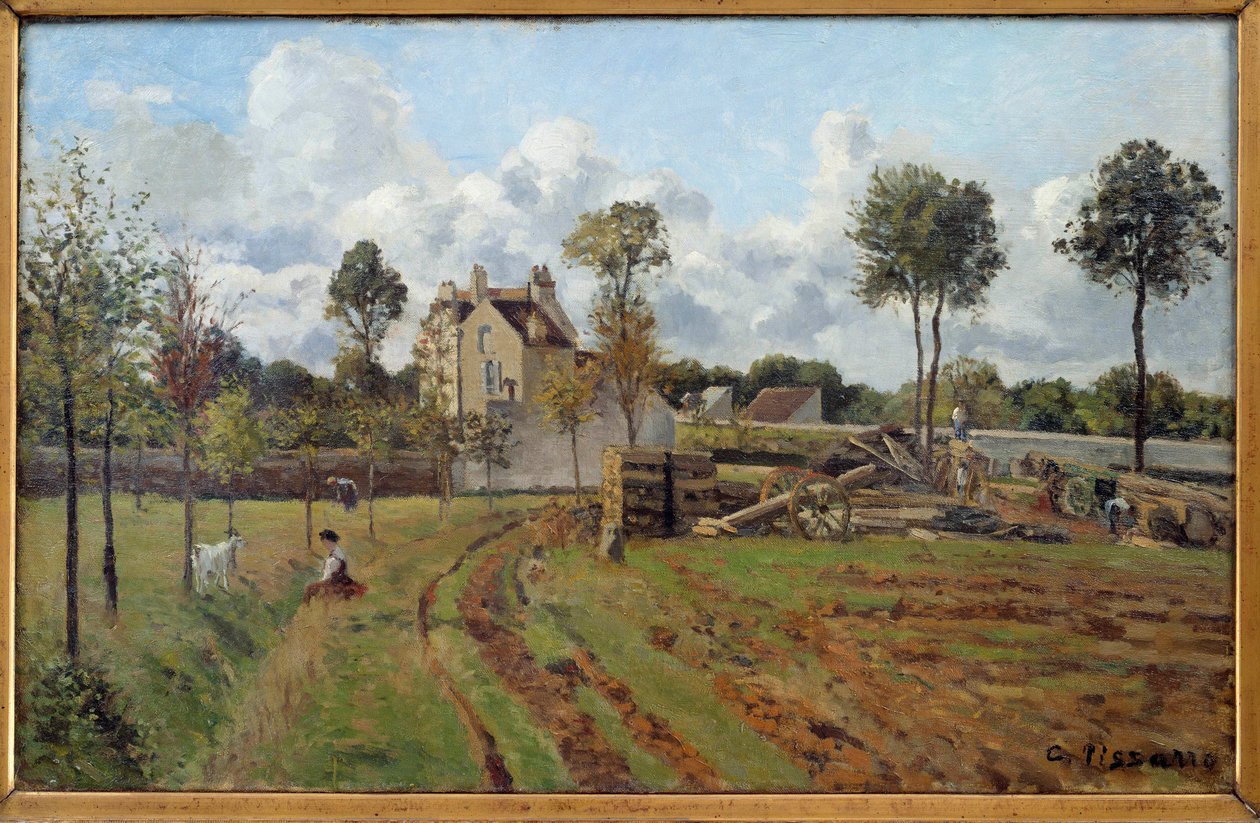 Krajobraz. Widok na Louveciennes. Obraz Camille Pissarro (1830-1903) 1872 Nd. 0,51x0,81 m Paryż, Muzeum Orsay autorstwa Camille Jacob Pissarro