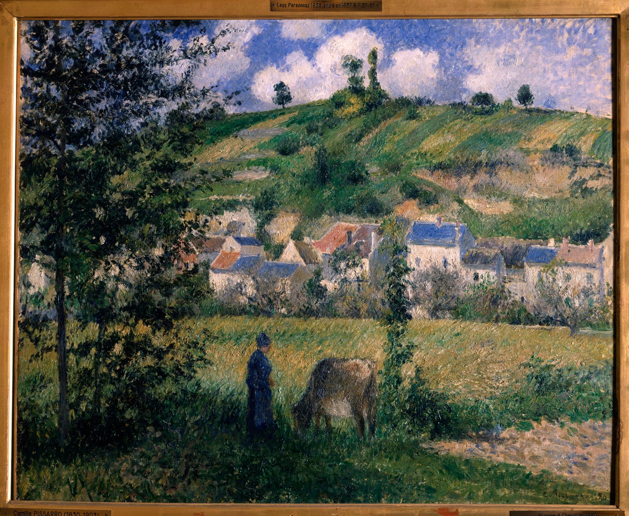Krajobraz w obrazie Chaponval autorstwa Camille Pissarro (1830-1903) 1880 nd. 0,54x0,65 m Paryż, musee d
