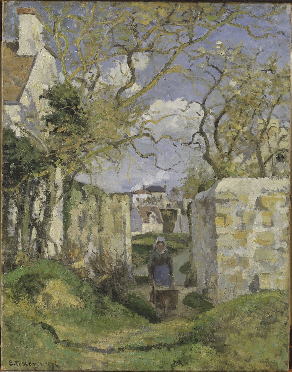 Krajobraz w pobliżu Pontoise, autorstwa Pissarro, Camille (1830-1903). olej na płótnie autorstwa Camille Jacob Pissarro