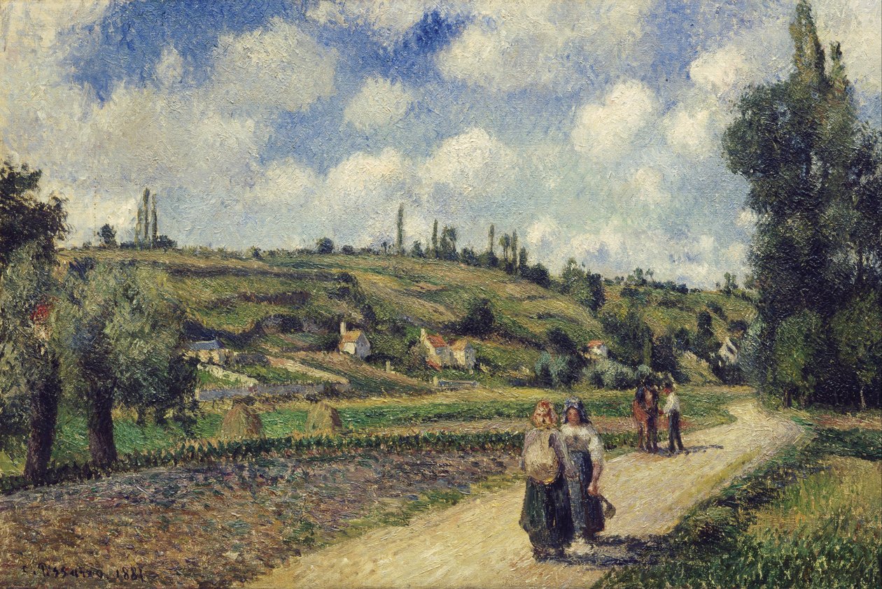 Krajobraz w pobliżu Pontoise, droga Auvers, 1881 r. autorstwa Camille Pissarro