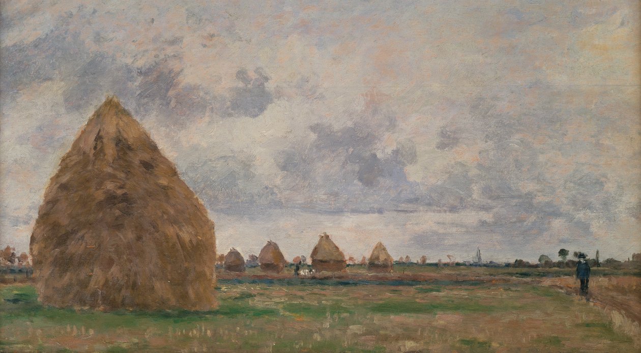 Krajobraz ze stogami siana autorstwa Camille Pissarro