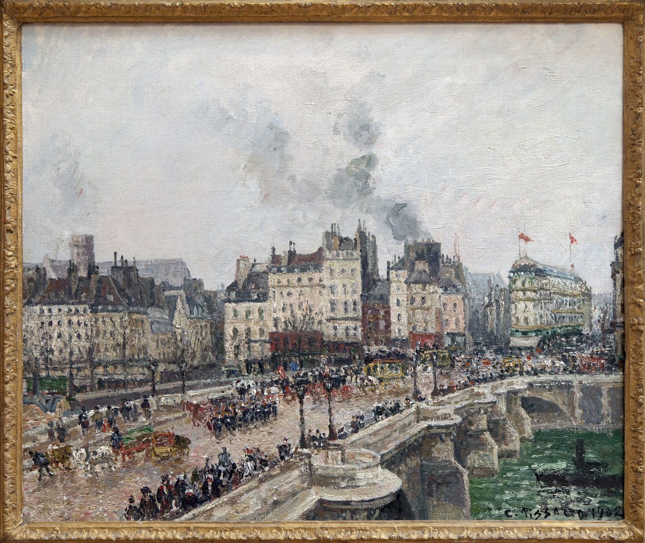 Le Pont Neuf, Obraz olejny na płótnie Camille Pissarro (1830-1903). Fotografia, KIM Youngtae, Lyon, Muzeum Sztuk Pięknych w Lyonie. autorstwa Camille Pissarro