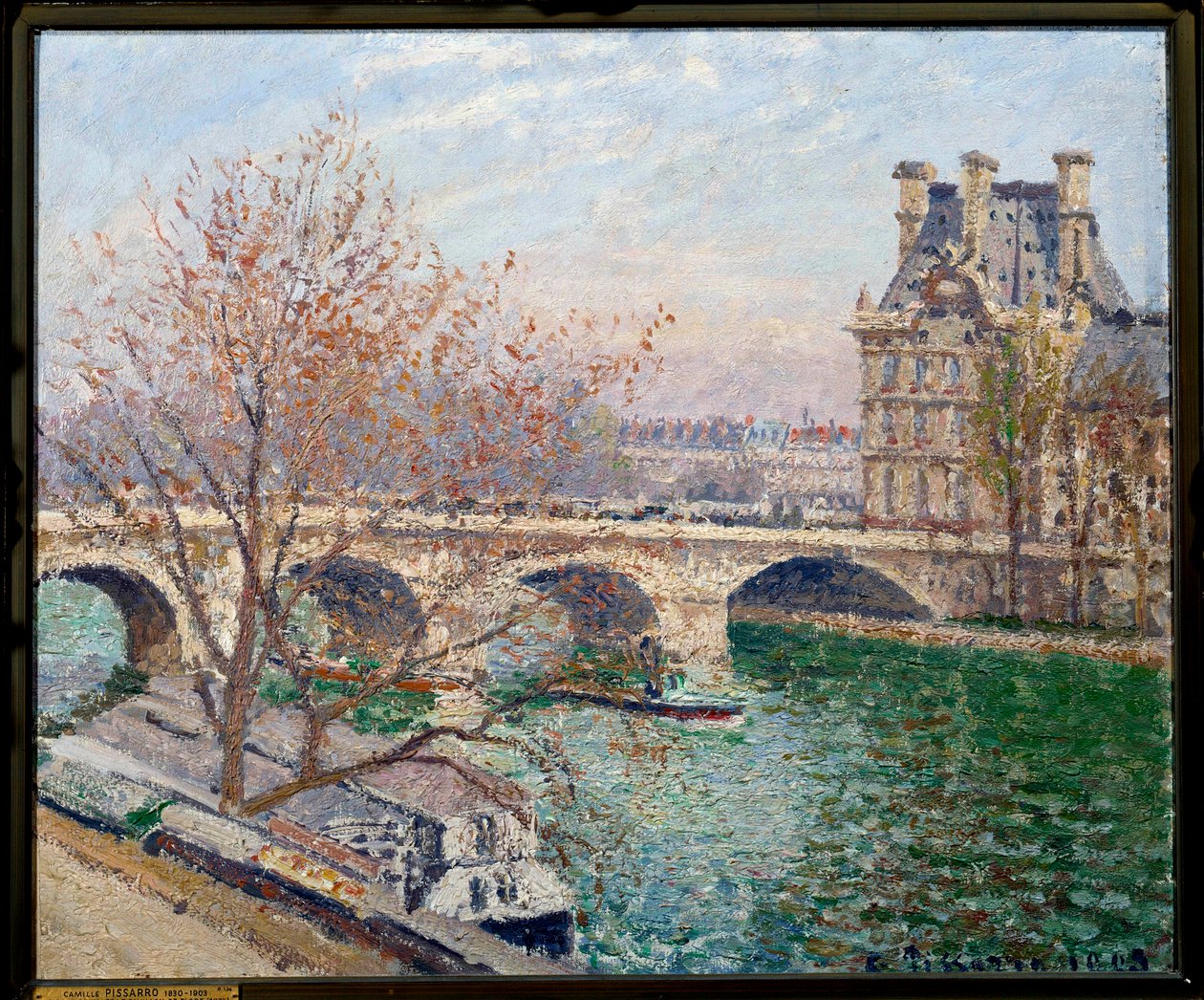 Pont Royal i Pavillon de Flore Obraz Camille Pissarro (1830-1903) 1903 Nd. 0,54x0,65 m Paryż, Muzeum Petro Palais autorstwa Camille Jacob Pissarro