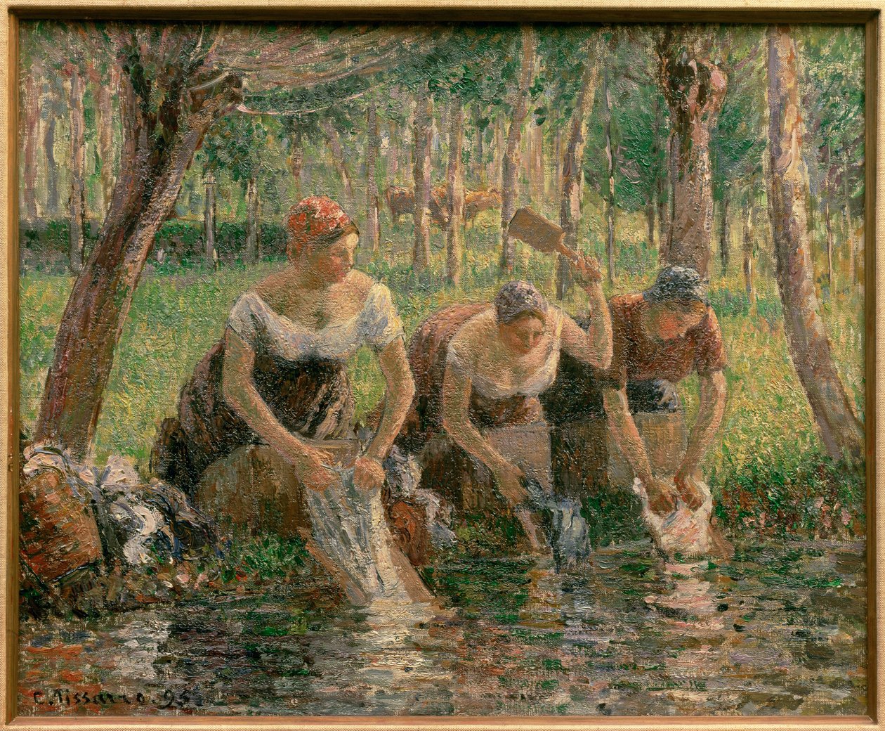 Les lavandieres ... (olej na płótnie) autorstwa Camille Pissarro