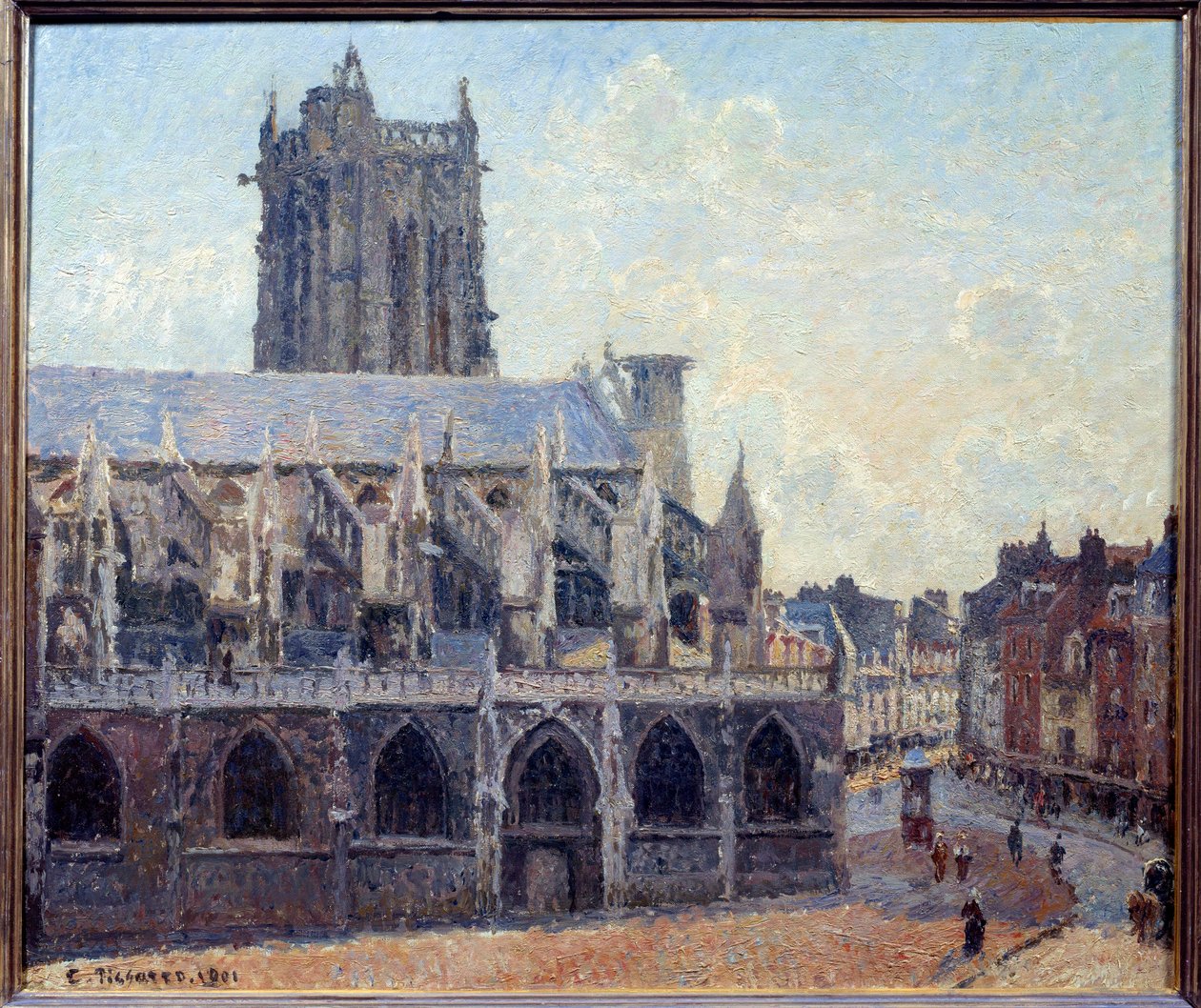Kościół św. Jacquesa w Dieppe Obraz Camille Pissarro (1830-1903) 1901 nd. 0,54x0,65 m Paryż, Muzeum Orsay - Kościół św. Jakuba w Dieppe. Obraz Camille Pissarro (1830-1903) autorstwa Camille Jacob Pissarro
