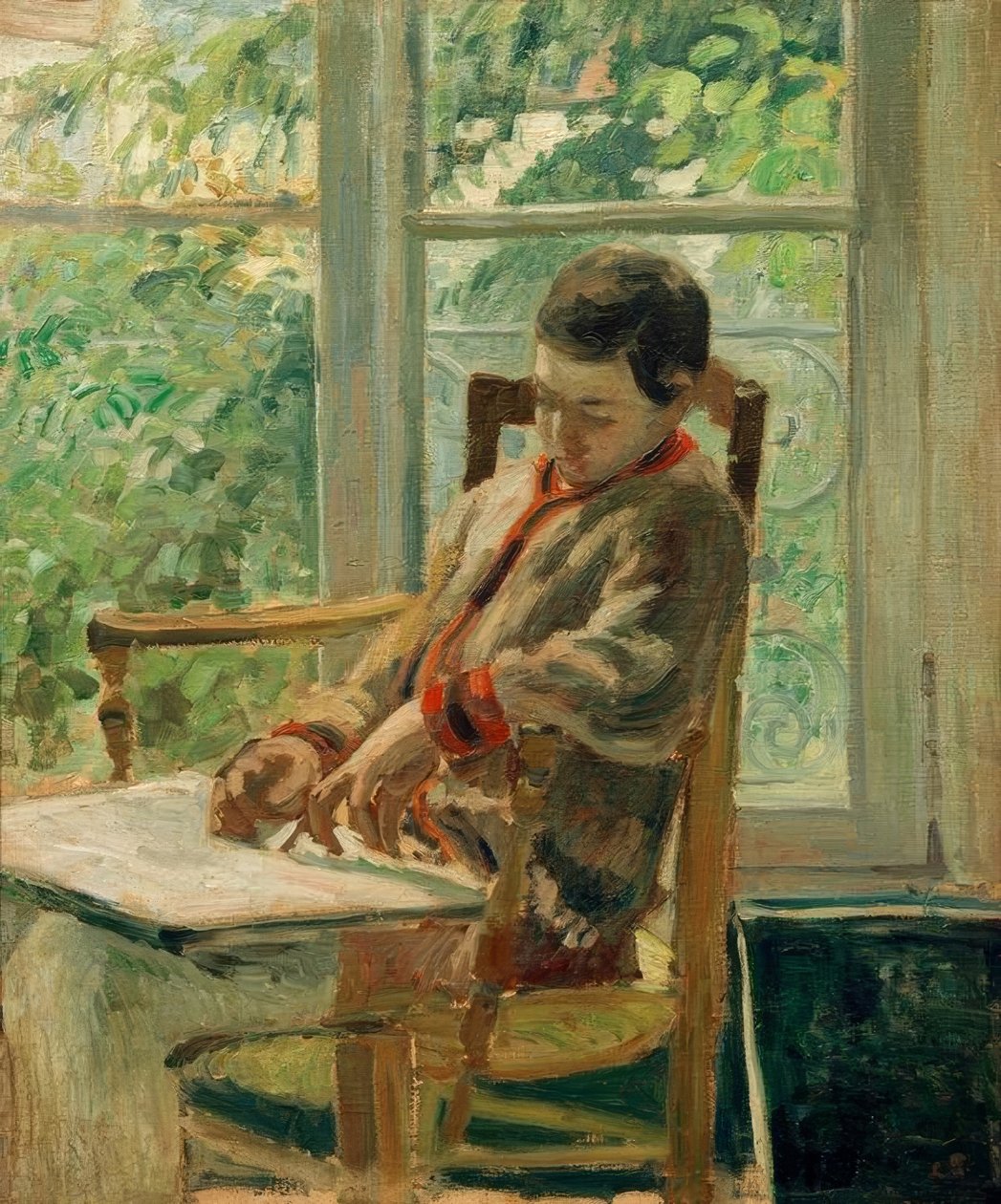 Lucien Pissarro w swoim pokoju autorstwa Camille Jacob Pissarro