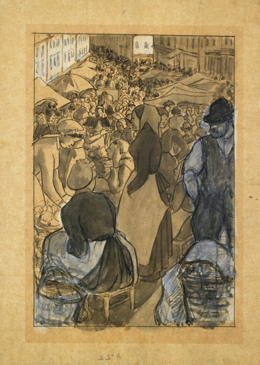Scena targowa, ok. 1880 r. autorstwa Camille Pissarro