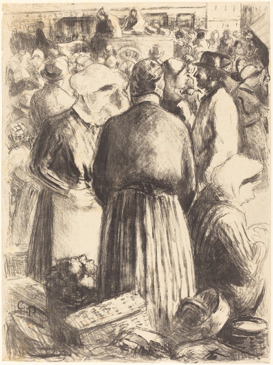 Targ w Pontoise Targ w Pontoise, ok. godz. 1895. autorstwa Camille Pissarro