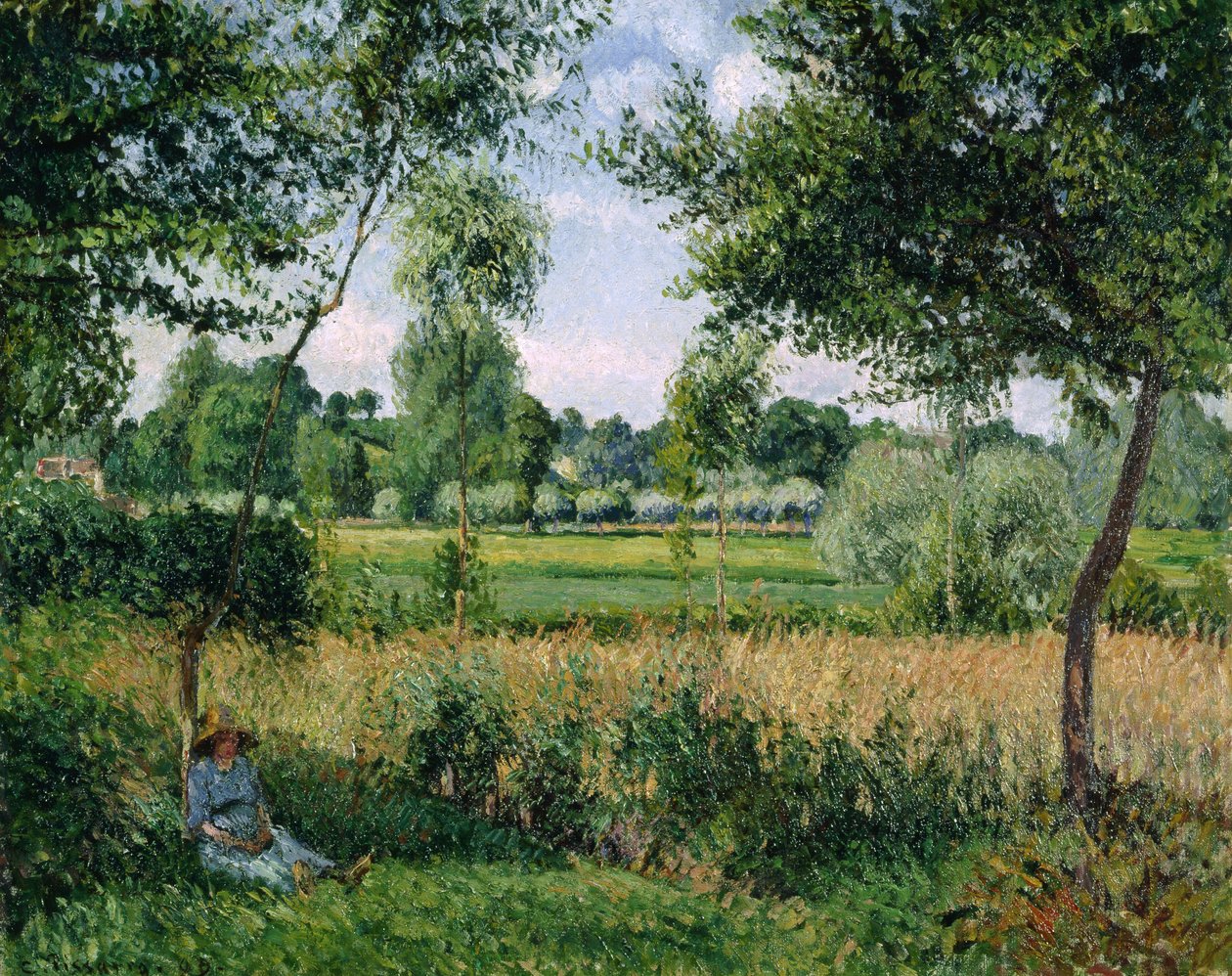 Efekt porannego słońca, Eragny, 1899 autorstwa Camille Jacob Pissarro