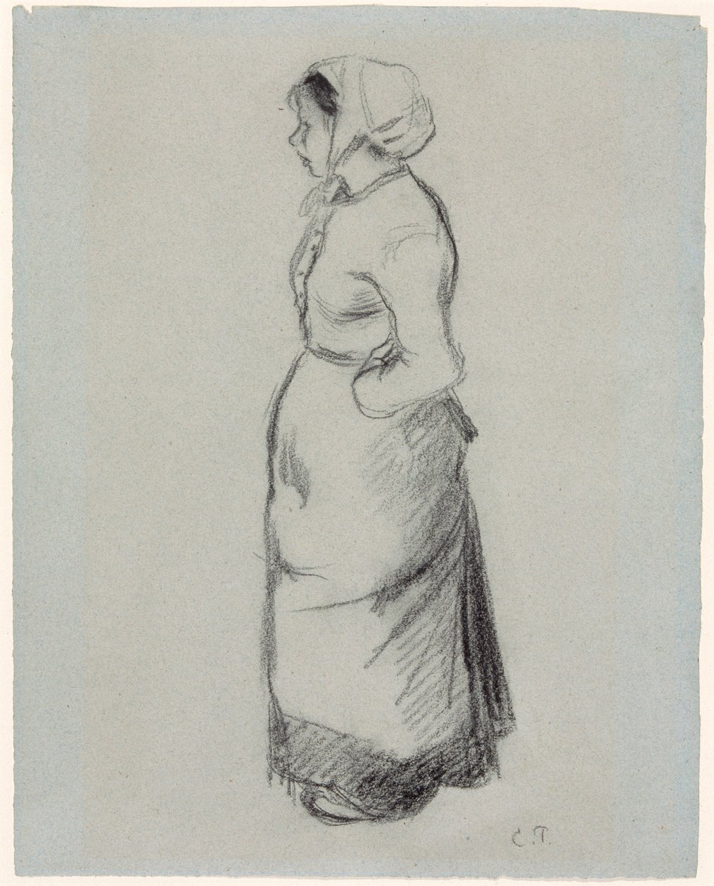 "Chłopska dziewczyna", 1890 autorstwa Camille Pissarro
