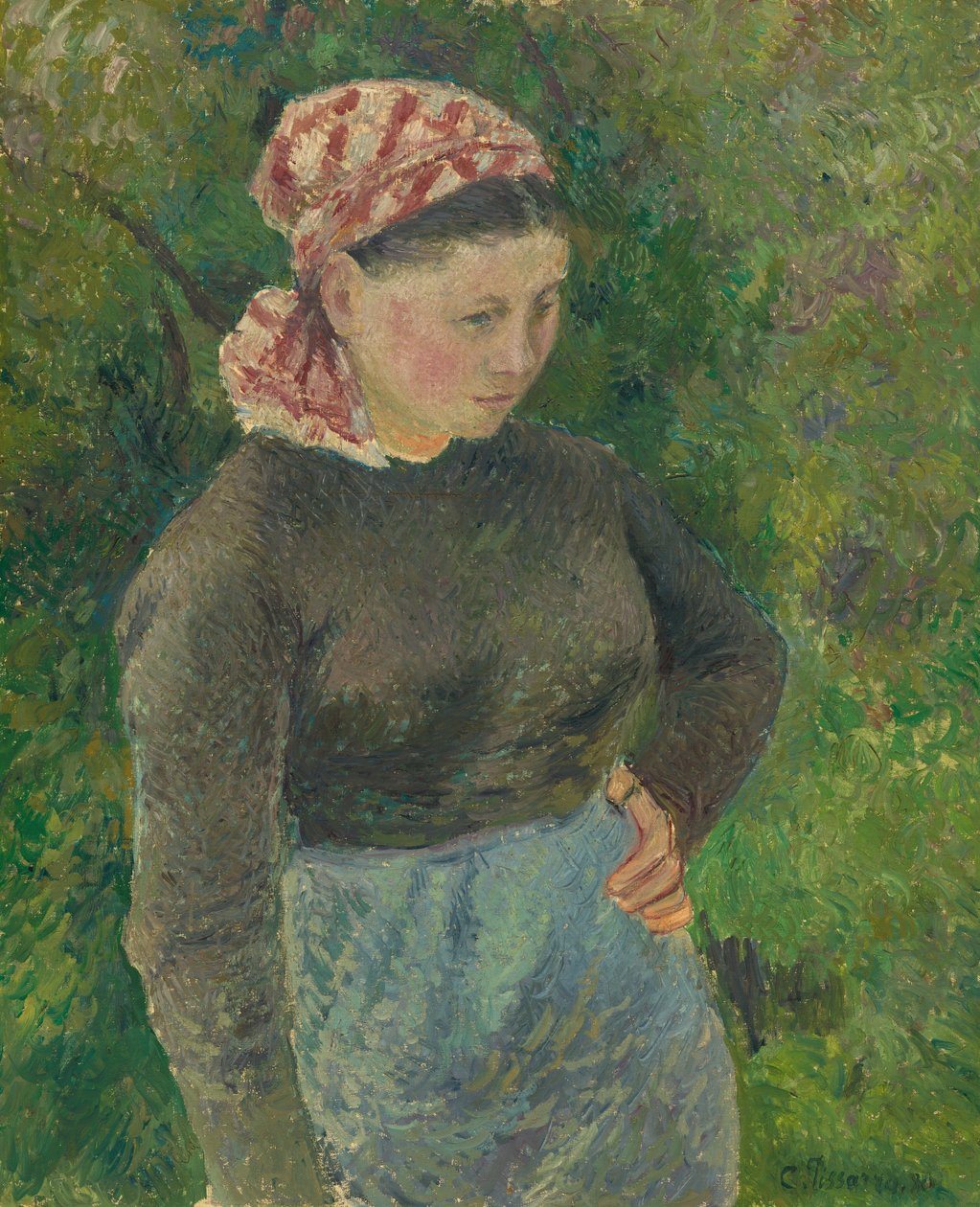 Chłopka, 1880. autorstwa Camille Pissarro