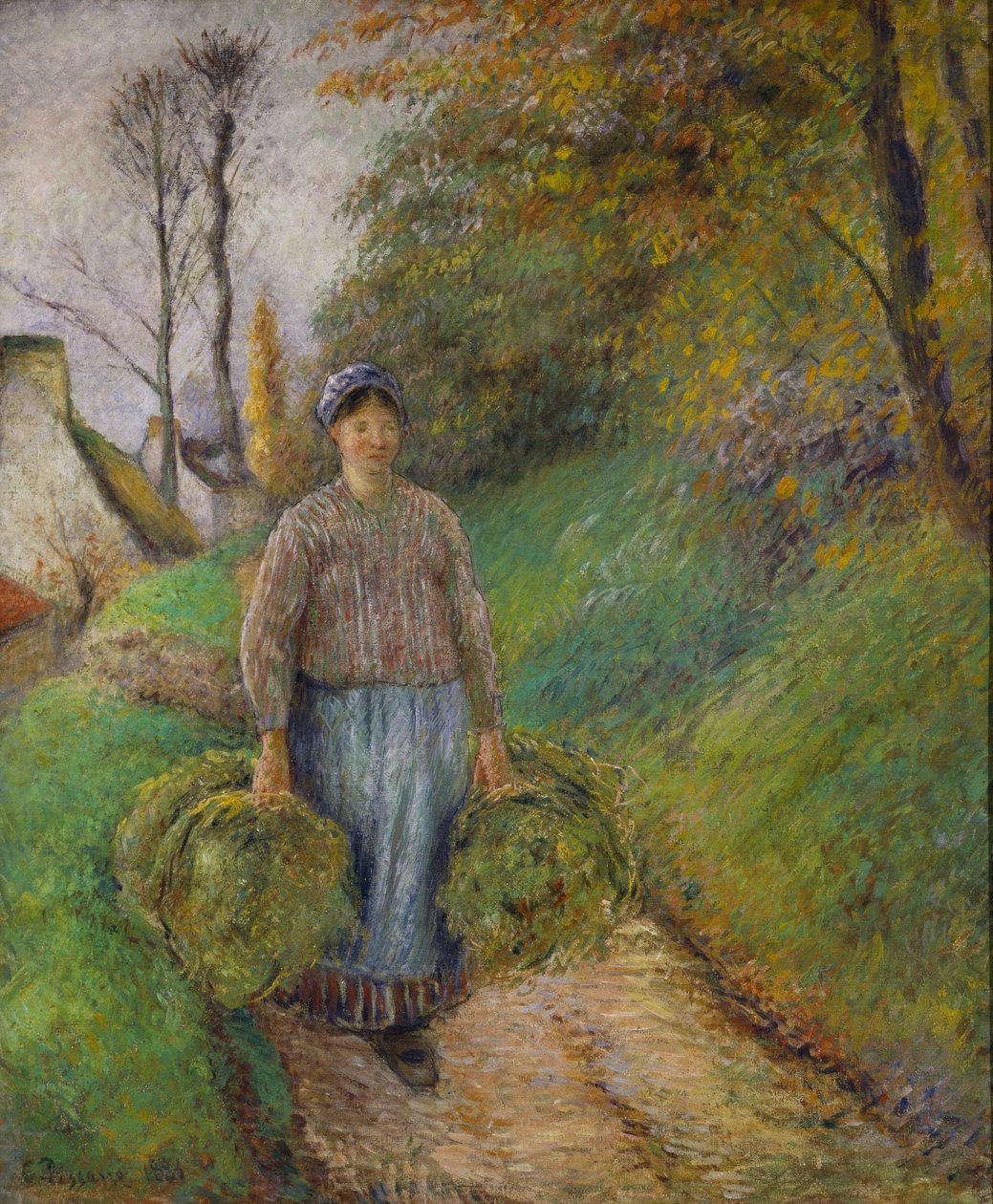 Wieśniaczka niosąca dwie wiązki siana autorstwa Camille Jacob Pissarro