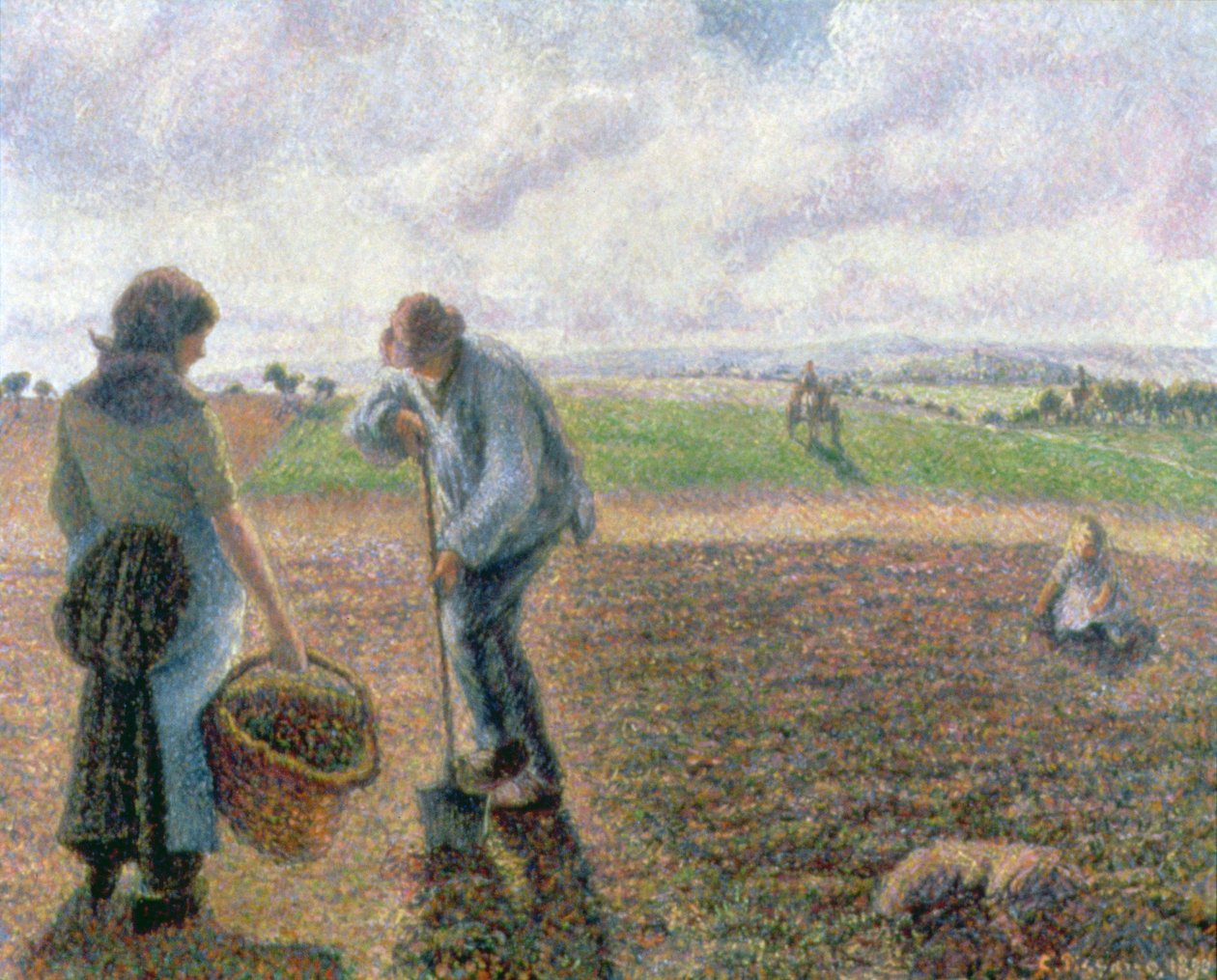 Chłopi w polu, Eragny autorstwa Camille Jacob Pissarro