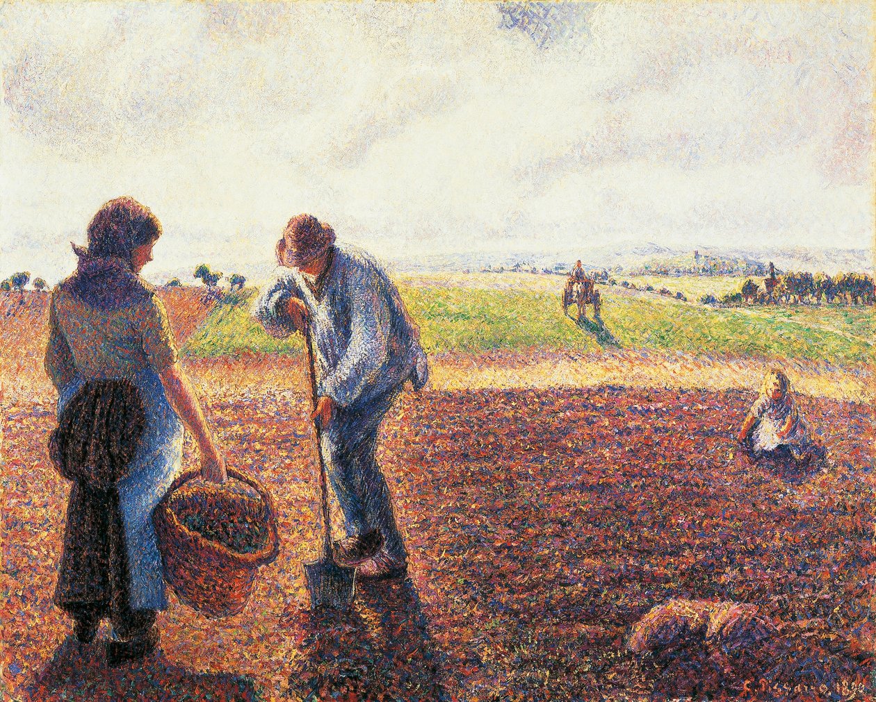 Chłopi w polu, Eragny autorstwa Camille Pissarro