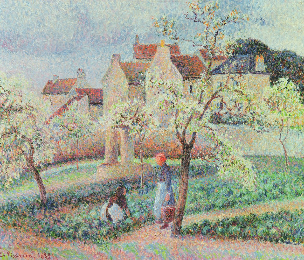 Śliwki w kwiecie, 1889 autorstwa Camille Jacob Pissarro