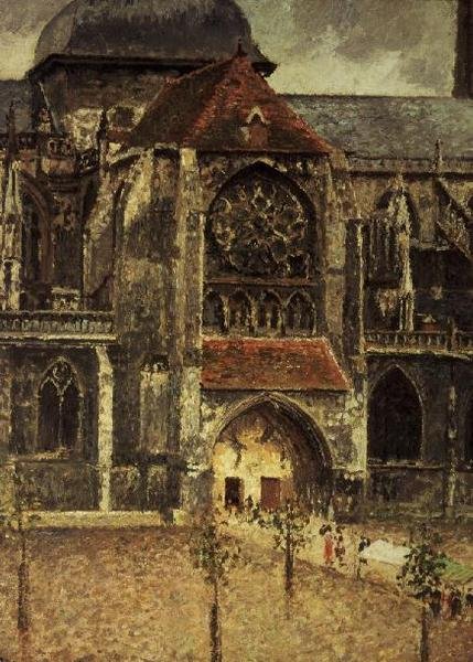 Portal kościoła św Jacques, Dieppe autorstwa Camille Pissarro
