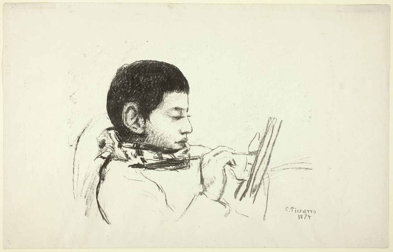 Portret: Lucien Pissarro autorstwa Camille Pissarro