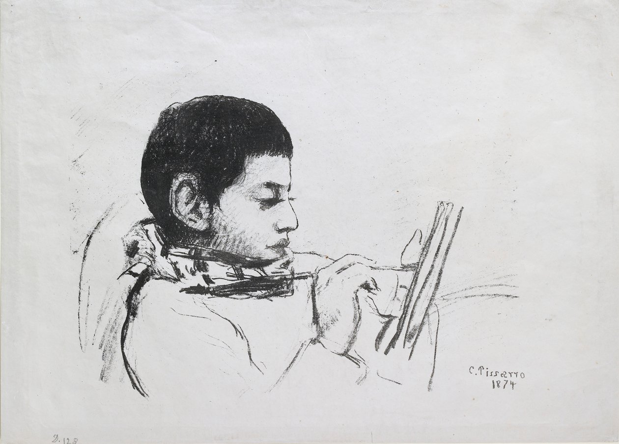 Portret Luciena Pissarro, 1874 autorstwa Camille Pissarro