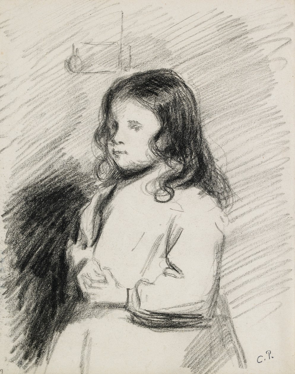Portret Ludovica-Rodo Pissarro 1878-1952, c1883-1 autorstwa Camille Pissarro