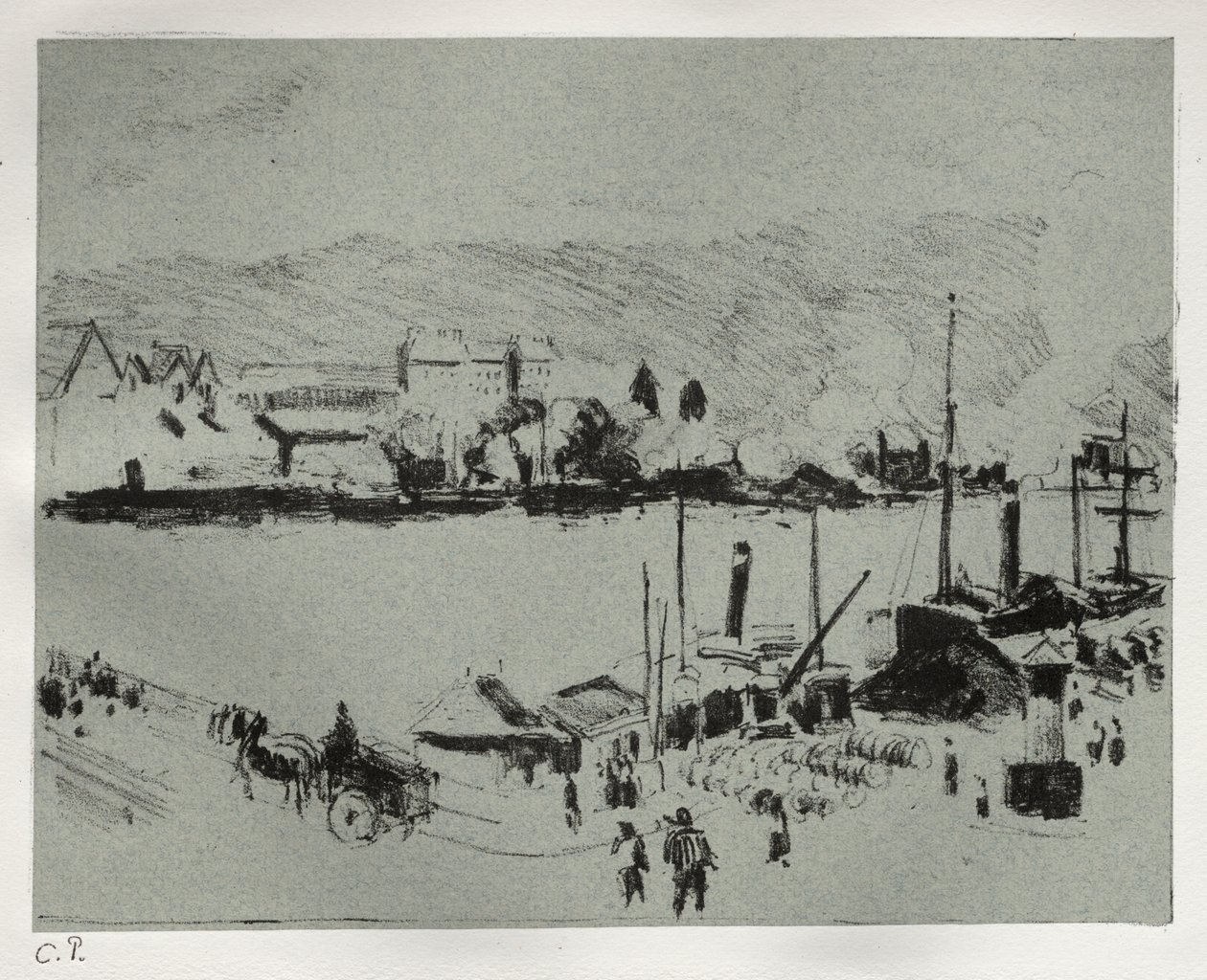 Quai Boieldieu w Rouen autorstwa Camille Pissarro