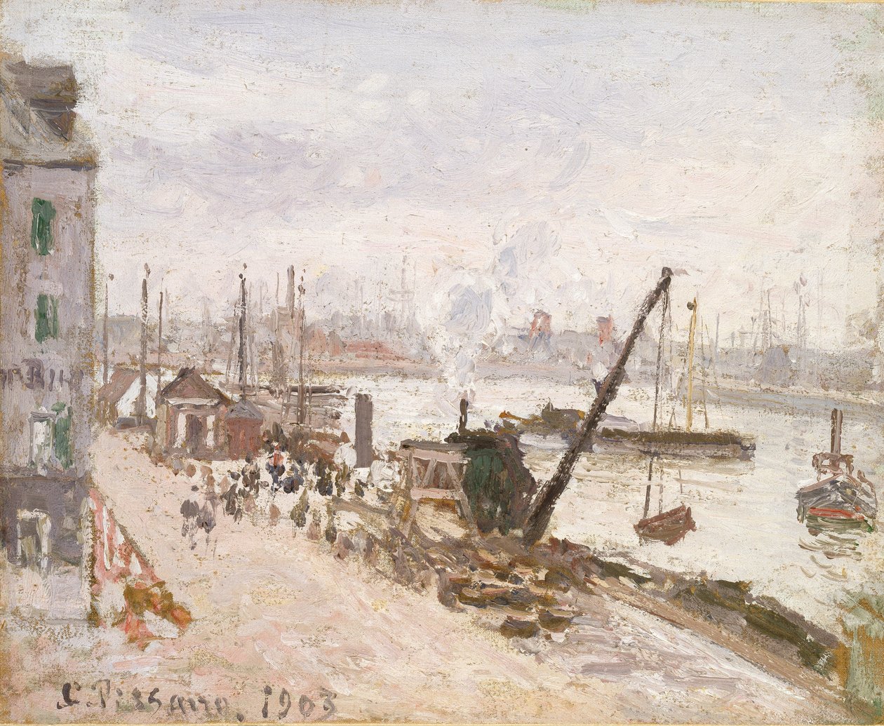 Nabrzeże w Le Havre, 1903 autorstwa Camille Pissarro