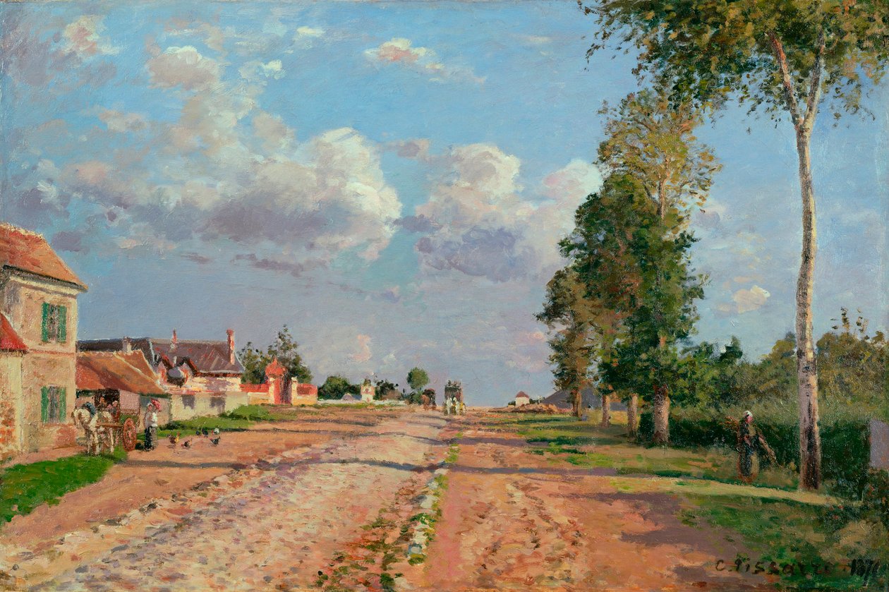 Droga do Wersalu, Rocquencourt (Francja) - Obraz Camille Pissaro (1830-1903), olej na płótnie autorstwa Camille Pissarro