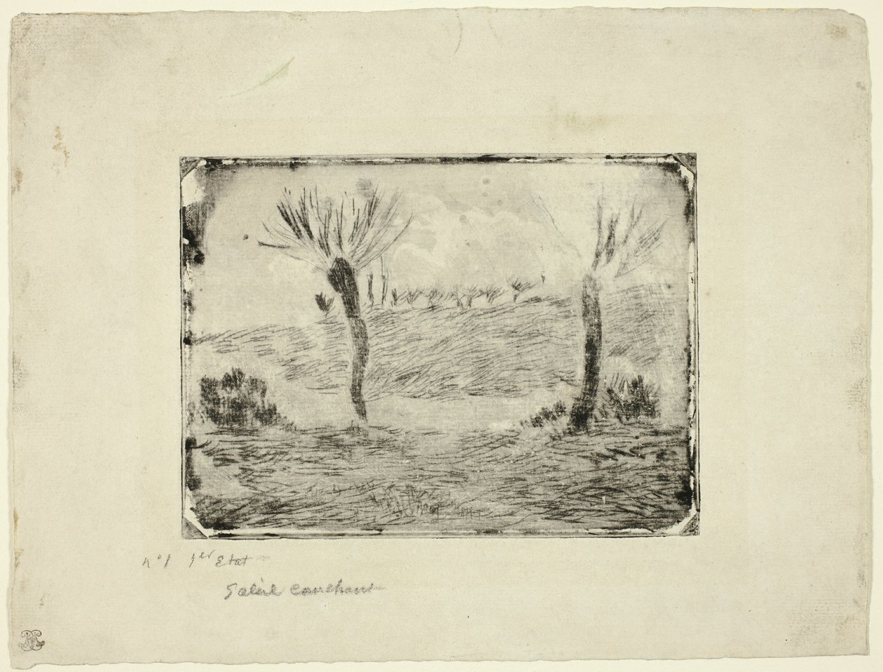 Zachodzące słońce autorstwa Camille Pissarro