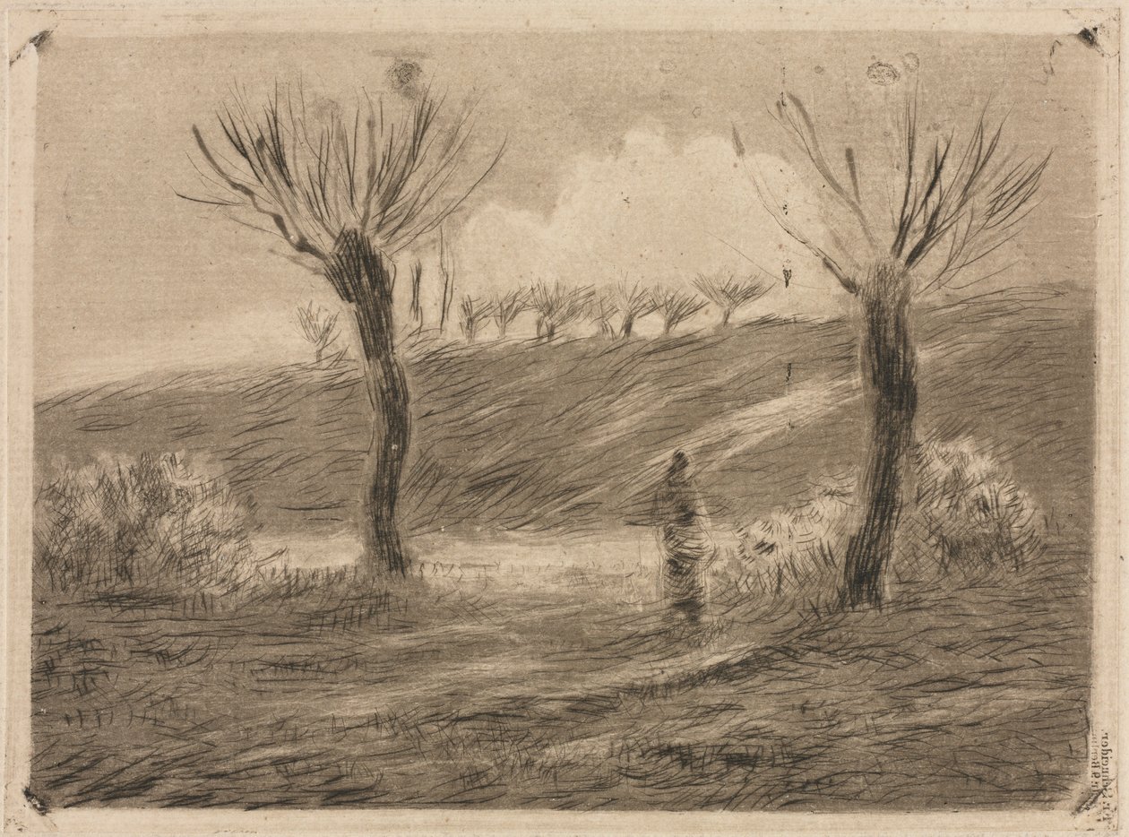 Zachodzące słońce autorstwa Camille Pissarro