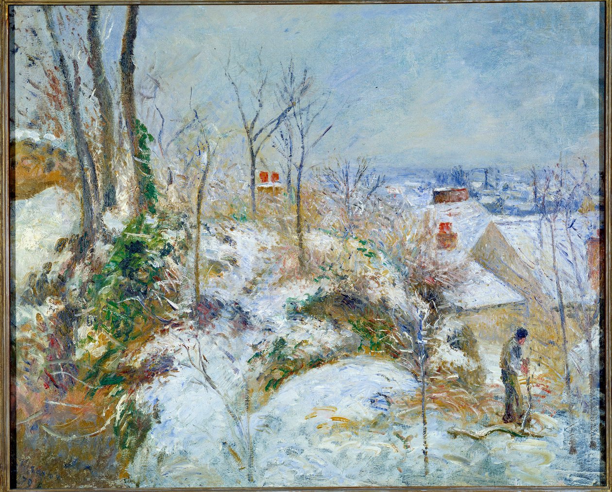 Efekt śniegu, La Garenne w Pontoise autorstwa Camille Pissarro