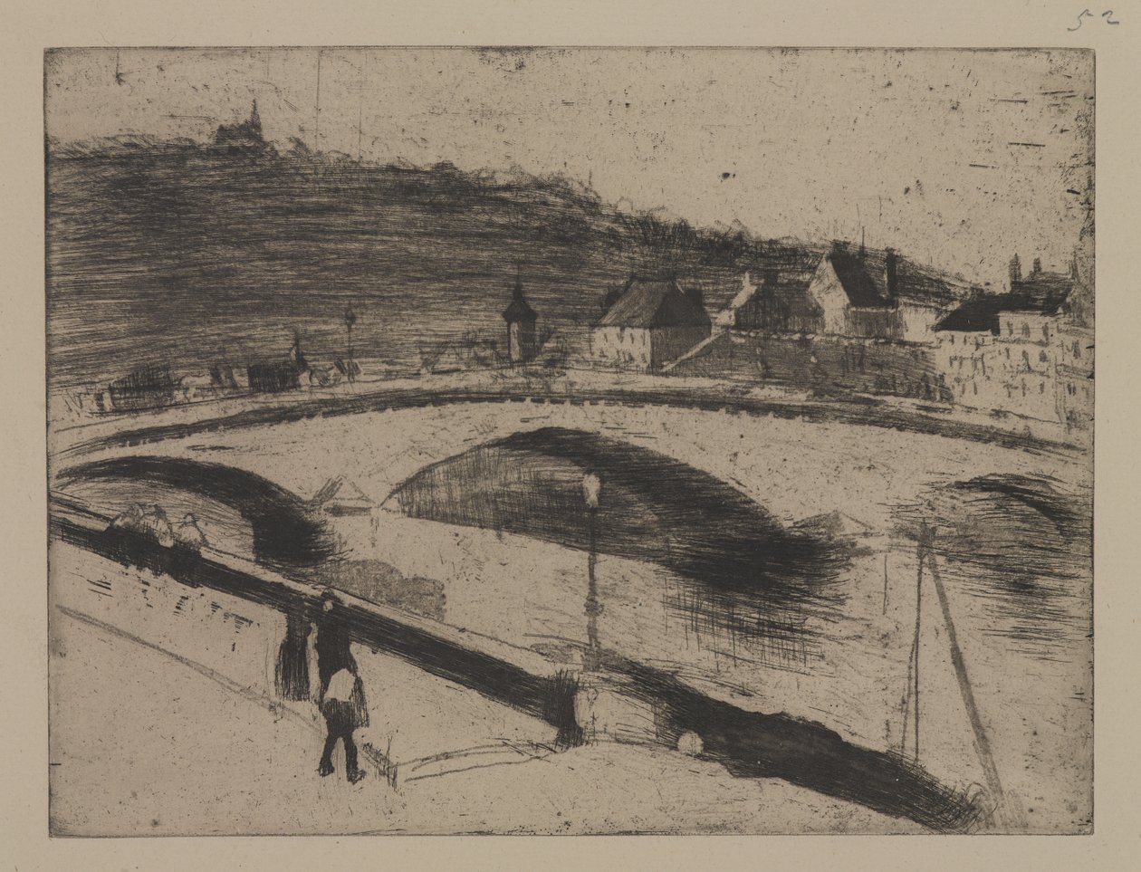 Kamienny Most w Rouen autorstwa Camille Jacob Pissarro