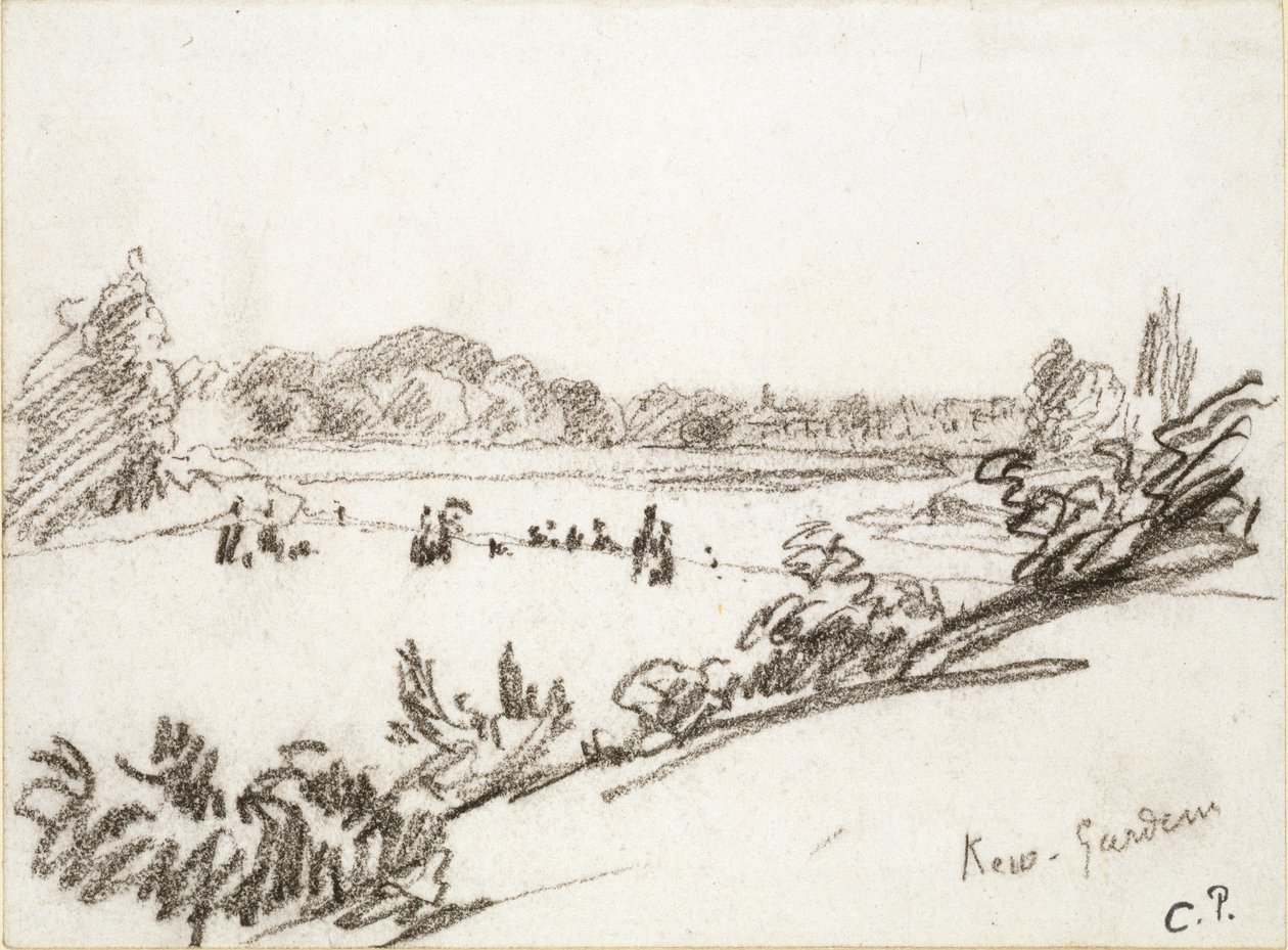 Studium ogrodów Kew, ok. 1890 r. autorstwa Camille Pissarro