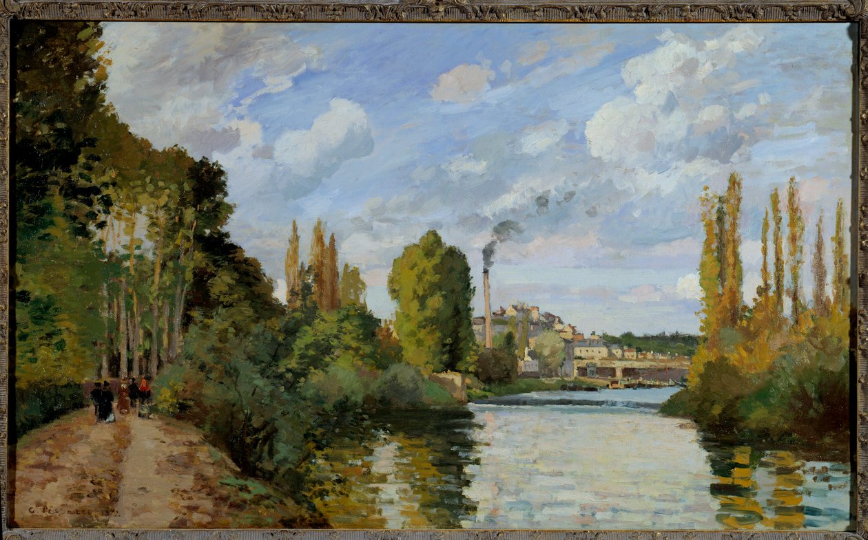 Brzegi Oise w Pontoise Malarstwo Camille Pissarro autorstwa Camille Jacob Pissarro