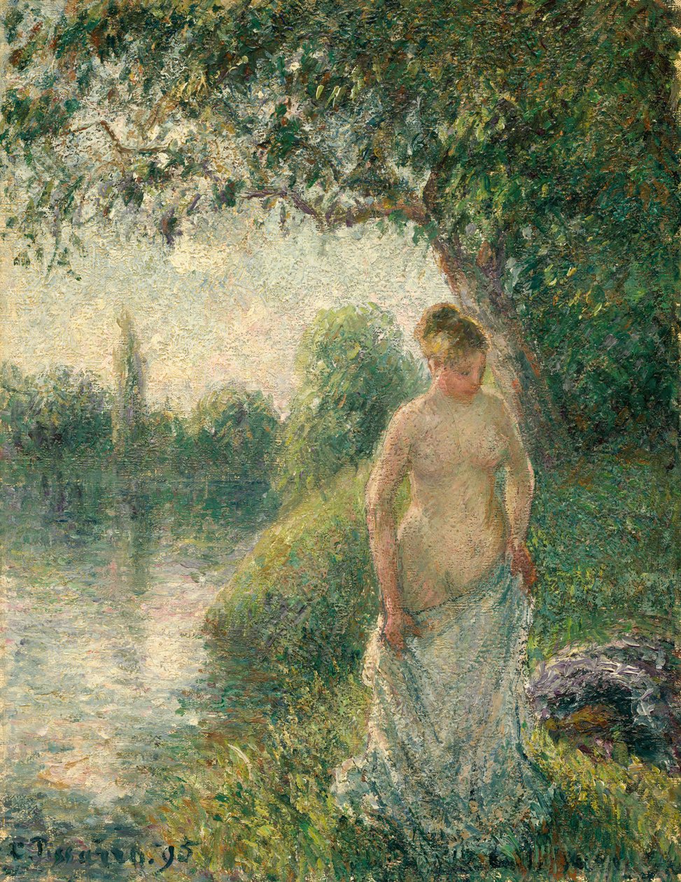 Kąpiący się autorstwa Camille Pissarro