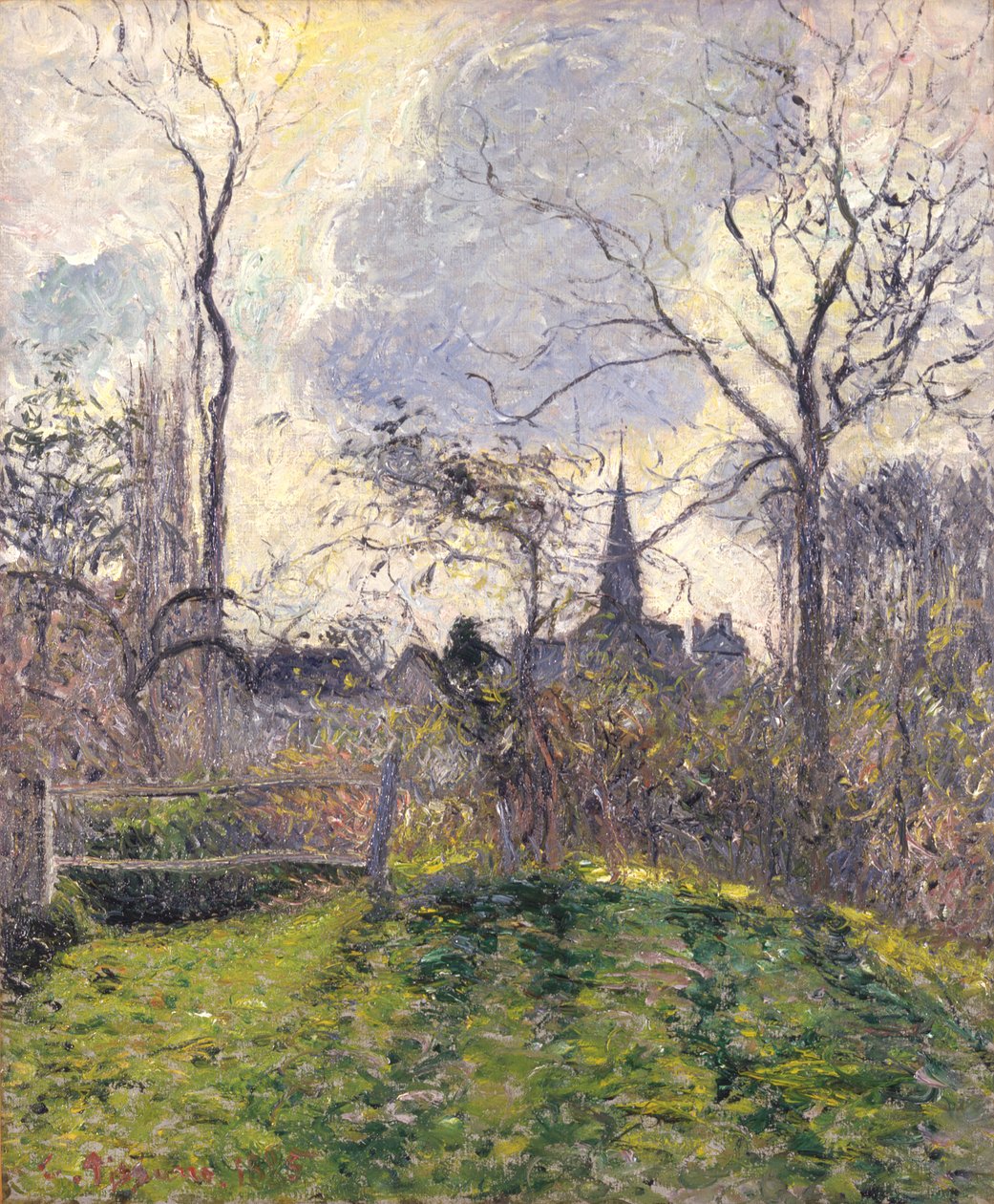 Dzwonnica w Bazincourt autorstwa Camille Pissarro