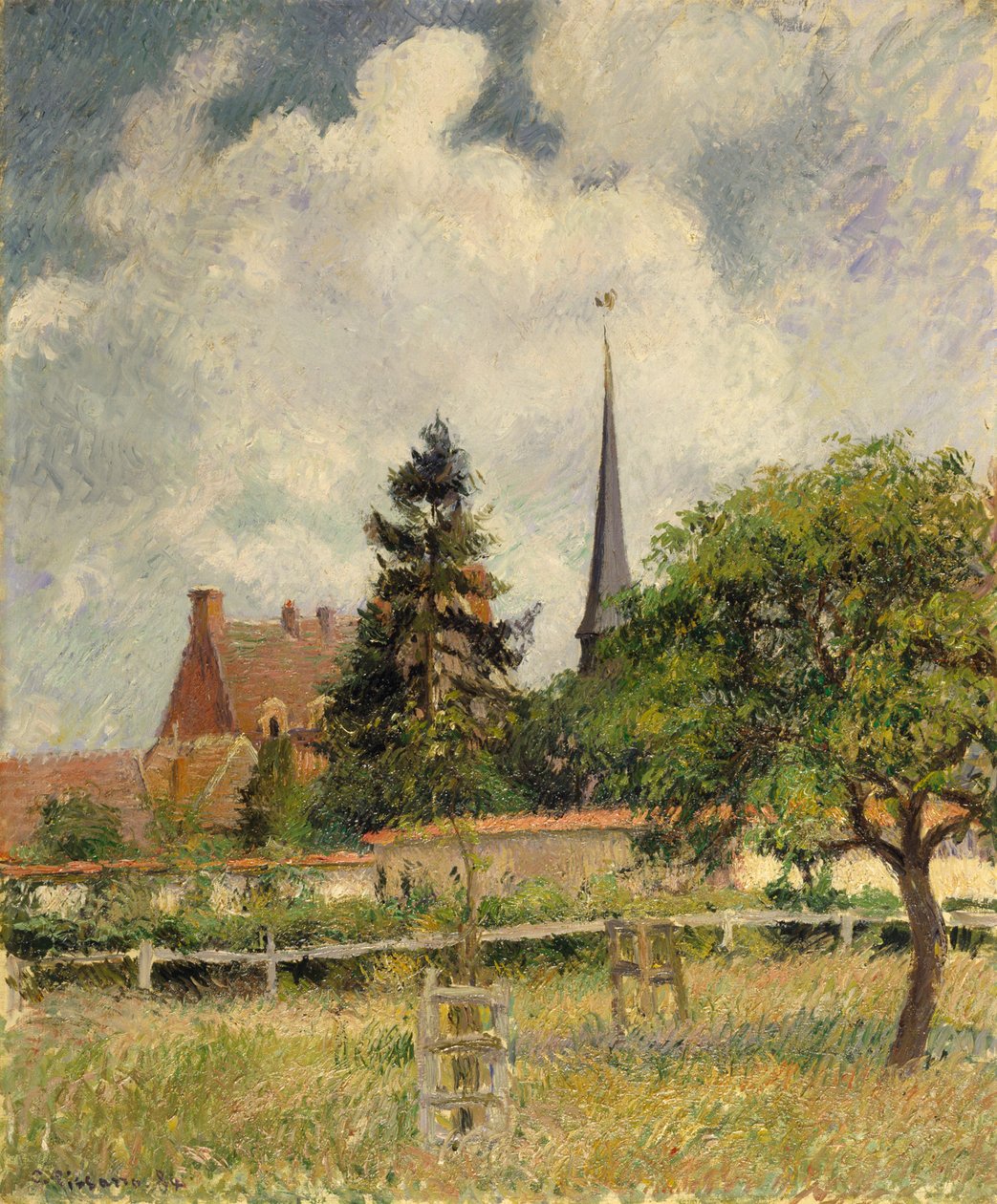 Kościół w Eragny autorstwa Camille Jacob Pissarro