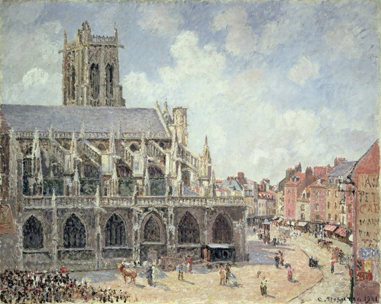 Kościół św. Jakuba w Dieppe, poranne słońce autorstwa Camille Jacob Pissarro