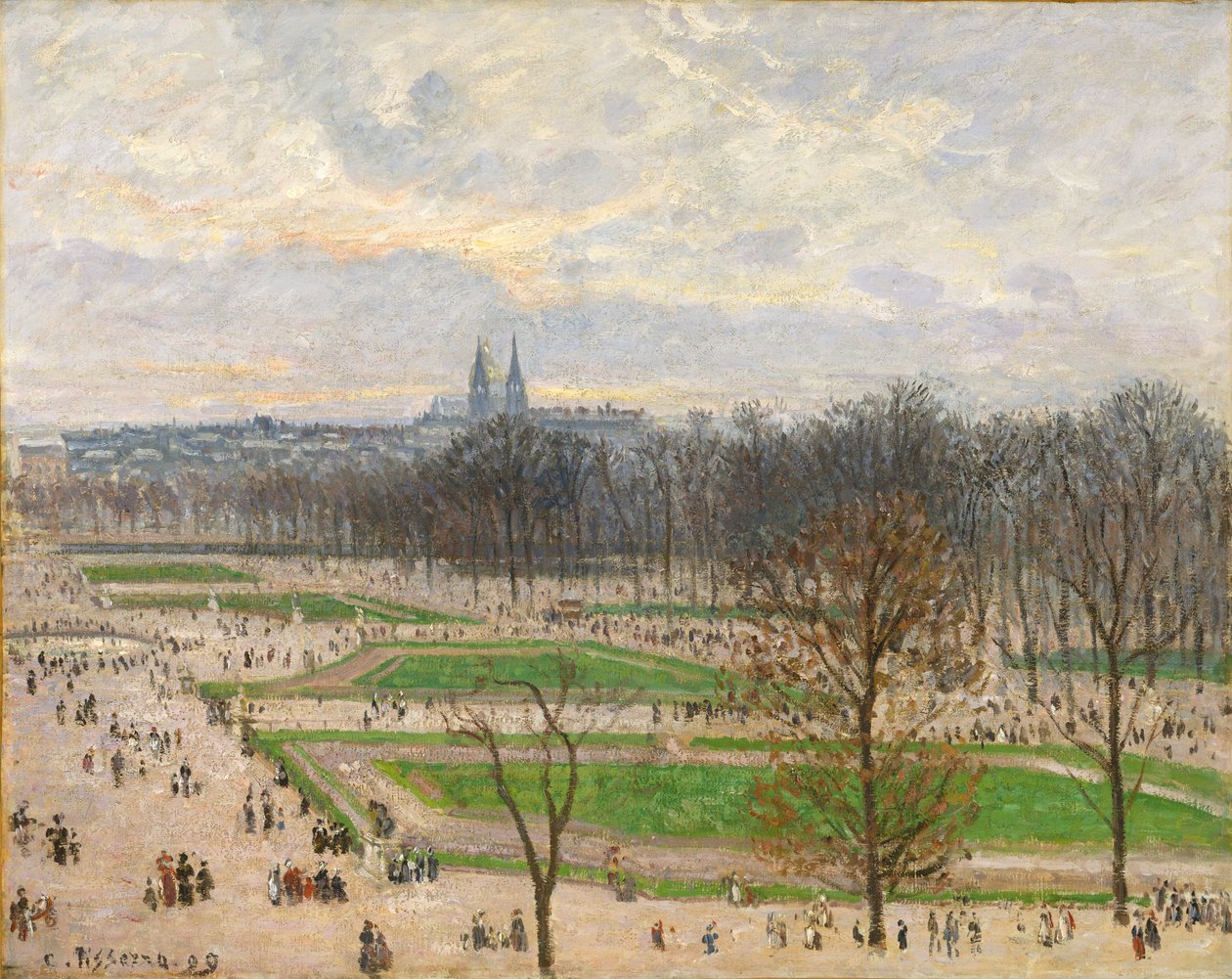 Ogród Tuileries w zimowe popołudnie, 1899. autorstwa Camille Jacob Pissarro