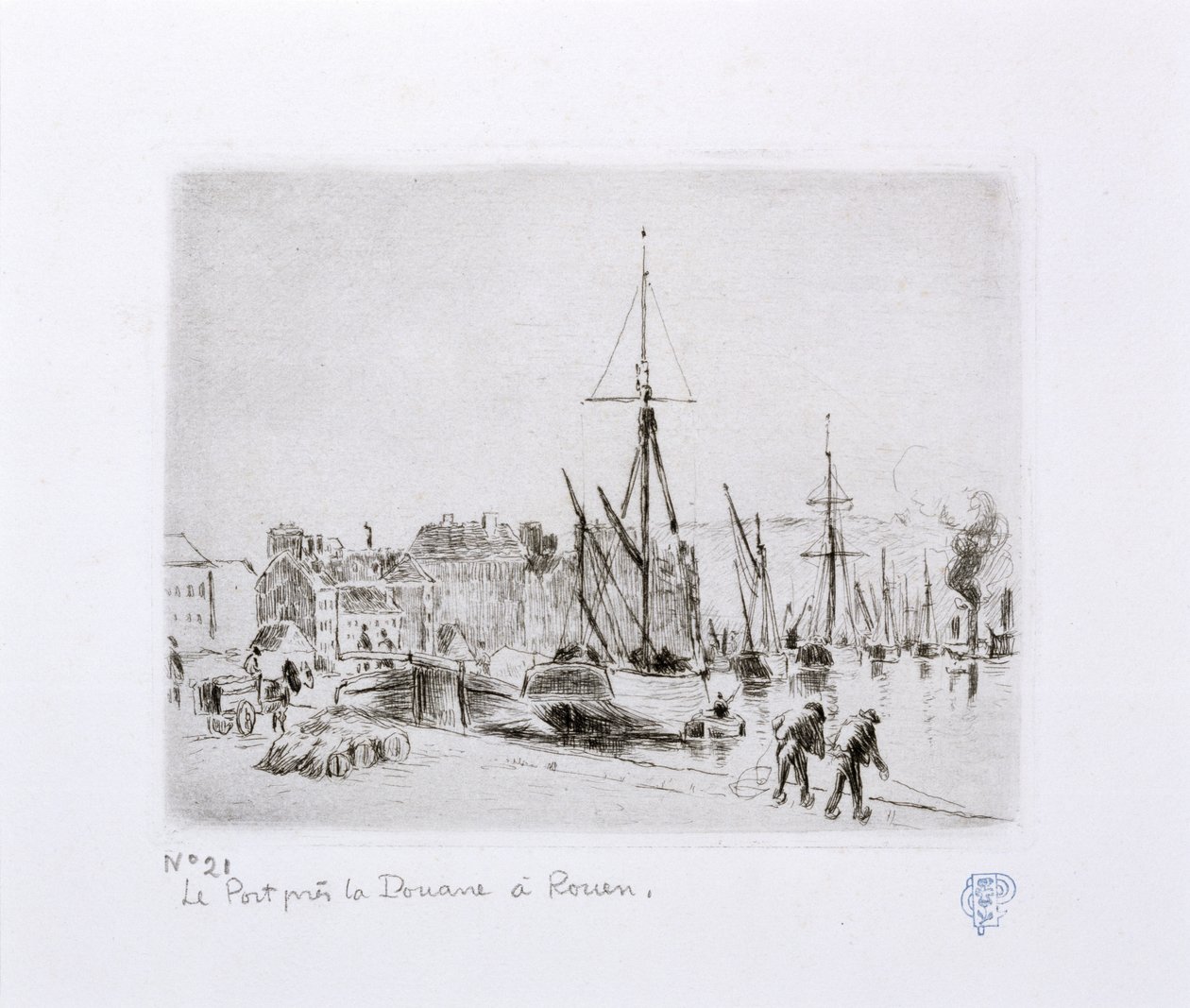 Port w pobliżu Urzędu Celnego w Rouen) autorstwa Camille Jacob Pissarro