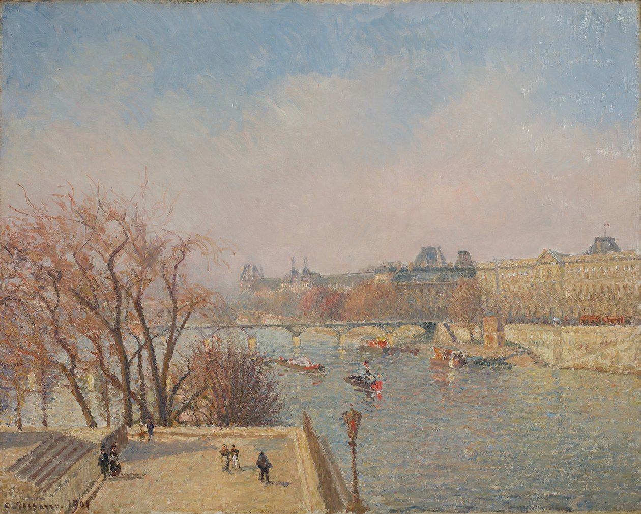 Luwr, poranek, światło słoneczne autorstwa Camille Pissarro